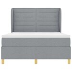 vidaXL Lit à ressorts avec matelas Gris clair 190 x 140 cm tissu