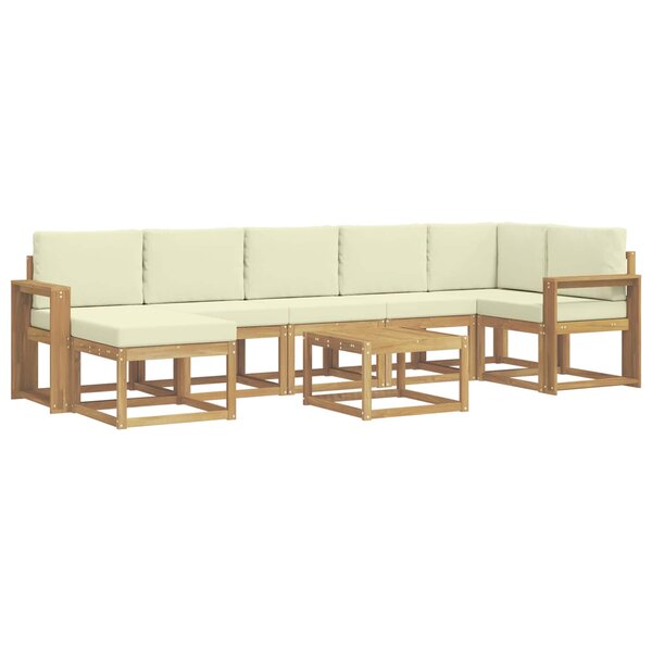 vidaXL Ensemble de canapés d'extérieur 8 pc Blanc et crème Polyester