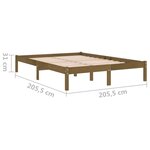 vidaXL Cadre de lit Marron miel Bois de pin massif 200x200 cm