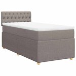 vidaXL Sommier à lattes de lit avec matelas Taupe 80x200 cm Tissu