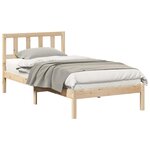 vidaXL Cadre de lit avec tête de lit Marron 90 x 200 cm Pin massif