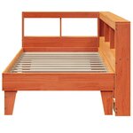 vidaXL Lit bibliothèque sans matelas cire marron 100x200 cm pin massif