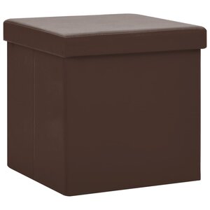 vidaXL Tabouret de rangement pliable Marron PVC