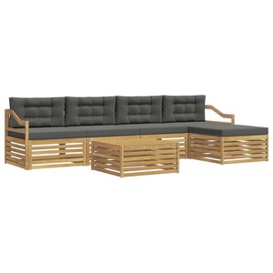 vidaXL Ensemble de canapés d'extérieur 6 pc Blanc et anthracite