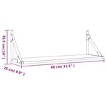 vidaXL Étagères murales 2 Pièces noir 80x25x25 5 cm bois d'ingénierie