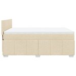 vidaXL Sommier à lattes de lit avec matelas Crème 140x200 cm Tissu
