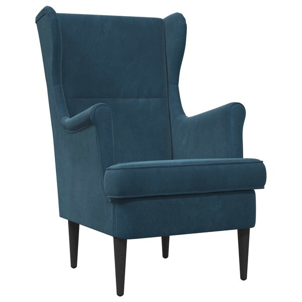 vidaXL Fauteuil Bleu Velours