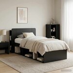 vidaXL Cabinet de Tête de Lit avec stockage Noir Bois d'ingénierie