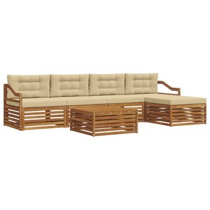 vidaXL Ensemble de canapés d'extérieur 6 pc Naturel et Beige