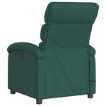 vidaXL Fauteuil de massage inclinable électrique Vert foncé Tissu