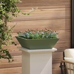 vidaXL Jardinière en bol olive verte   50x50x15 cm en acier.