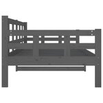 vidaXL Lit de jour gris bois de pin massif 90x200 cm