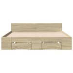 vidaXL Cadre de lit et tiroirs chêne sonoma 120x190 cm bois ingénierie