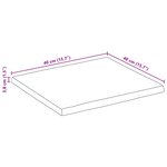 vidaXL Dessus de table 40x40x3 8 cm bord vivant bois massif manguier