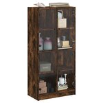 vidaXL Buffet haut avec portes chêne fumé 68x37x142 cm bois ingénierie