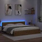 vidaXL Cadre de lit Chêne artisanal 200 x 200 cm Bois d'ingénierie