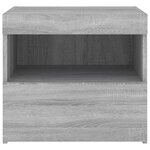 vidaXL Table de chevet avec lumières LED sonoma gris 50x40x45 cm