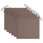 vidaXL Chaises à manger d'extérieur lot de 6 et coussins Acacia massif