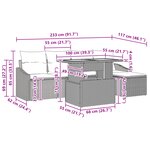vidaXL Ensemble de salle à manger 6 pièces avec coussins en poly rattan noir