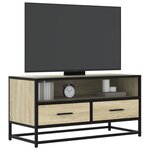 vidaXL Meuble TV chêne sonoma 80x34 5x40 cm bois d'ingénierie et métal