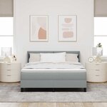 vidaXL Lit à ressort avec matelas gris clair  140 x 200 cm  tissu.