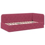 vidaXL Cadre de lit d'angle avec matelas Bordeaux 90 x 200 cm Velours