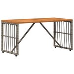 vidaXL Table de jardin Gris 80 x 40 x 40 cm Acier et Rattan Poly