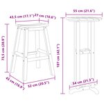 Ensemble de jardin vidaXL 3 pièces en HDPE noir