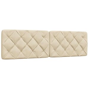 vidaXL Coussin de tête de lit crème 180 cm tissu
