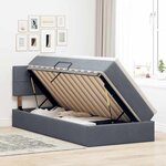 vidaXL Lit de Rangement Gris foncé 100 x 200 cm Velours