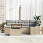 vidaXL Ensemble de canapé de jardin 6 Pièces beige et gris clair