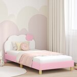 vidaXL Cadre de lit pour enfants avec tête de lit Rose 80 x 200 cm PU