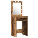 Set de coiffeuse 3 pièces avec LED en bois vieilli