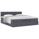 VidaXL Cadre de lit ottoman avec matelas gris foncé 160x200 cm velours
