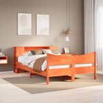 vidaXL Cadre de lit sans matelas cire marron 160x200cm bois pin massif