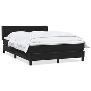 vidaXL Sommier à lattes de lit avec matelas noir 160x210 cm velours