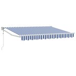 vidaXL Auvent rétractable Bleu et Blanc 2 5 x 2 m Polyester et métal