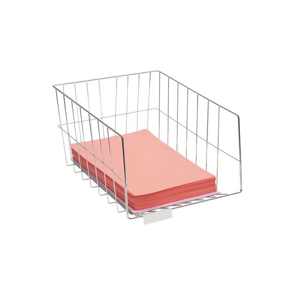 Corbeille à courrier en fil métal chromé - Ht. 18,5 cm