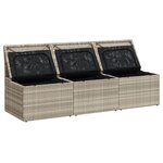 vidaXL Canapé de jardin et coussins 3 places gris clair résine tressée