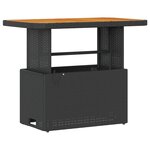 Ensemble de salle à manger de jardin de 3 pièces avec coussins en poly rotin noir et acacia