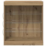 Buffet vidaXL avec lumières LED Chêne artisan 60 5x37x67 cm