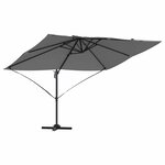 vidaXL Parasol Roma à Bras Déporté Anthracite  Noir 352 x 251 x 260 cm