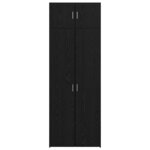 vidaXL Armoire de rangement 3 Pièces Chêne noir
