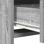 Ensemble de table de maquillage 2 pièces vidaXL avec LED en bois d'ingénierie gris Sonoma