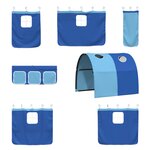 vidaXL Lit mezzanine pour enfants Noir et Bleu 90 x 200 cm Métал