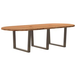 vidaXL Table à manger marron clair bois de chêne massif ovale