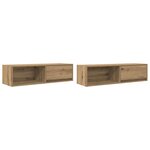 vidaXL Meubles TV 2 Pièces chêne artisanal 100x31x25 5 cm bois ingénierie