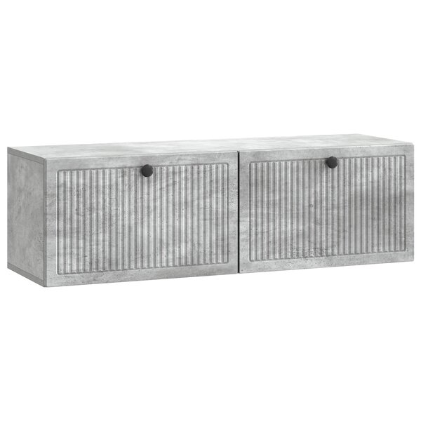 vidaXL Meuble TV mural Gris béton 98 x 31 x 30 cm Bois d'ingénierie