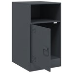 vidaXL Tables de chevet 2 Pièces anthracite 34 5x39x62 cm acier