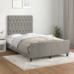 vidaXL Cadre de lit sans matelas gris clair 120x200 cm velours